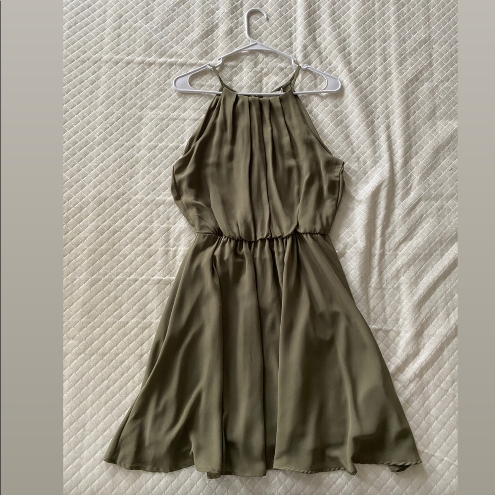 Sage green boatneck dress